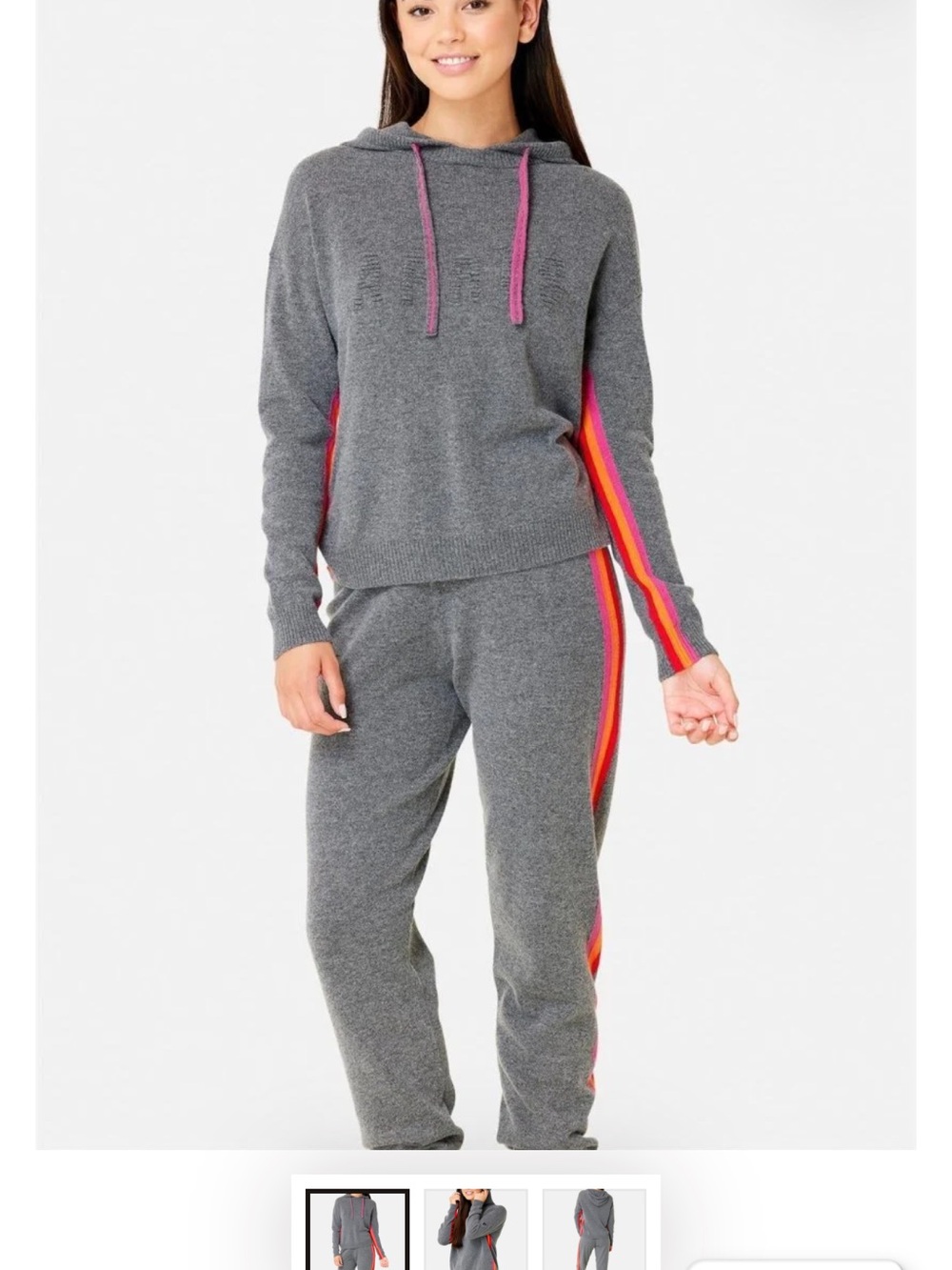 Krimson klover après Gray Lounge Joggers with Neon Side Stripe and sweater